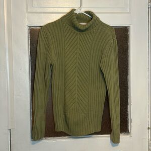 Madison & Max Women’s Light Green Knit Turtleneck Ribbed Sweater Size Medium